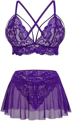 Lace Lingerie Set for Women Lingerie Datting Outfit 3 Piece Set