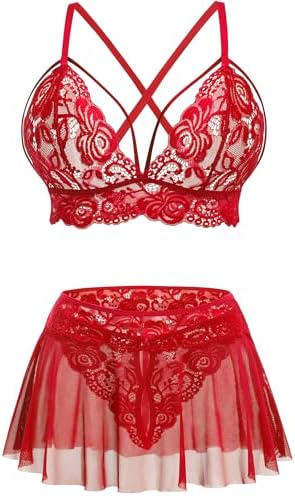 Lace Lingerie Set for Women Lingerie Datting Outfit 3 Piece Sets