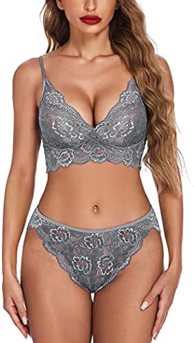 Lingerie for Women Outfits V Neck Lingerie Set Lace Bra and Panty Set
