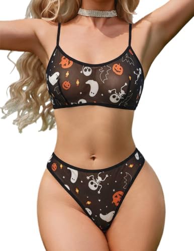 Mesh Lingerie Sets for Women Wireless Bra and Panty Crisscross Straps