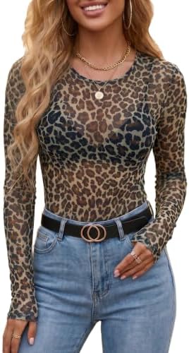 Mesh Top Sheer Tops for Women Sheer Undershirt Women See Through Tops |