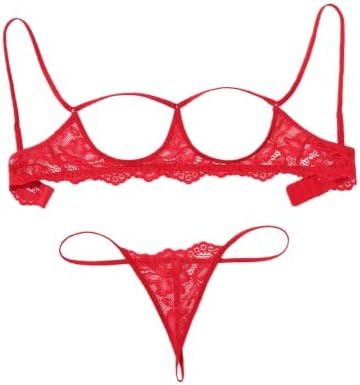 Women Lingerie Sets Lace Bra and Panty Matching 2 Piece Lingerie Red