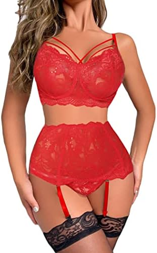 Women's Lingerie Set with Garter Belts Push Up Lingerie Underwire Lingerie